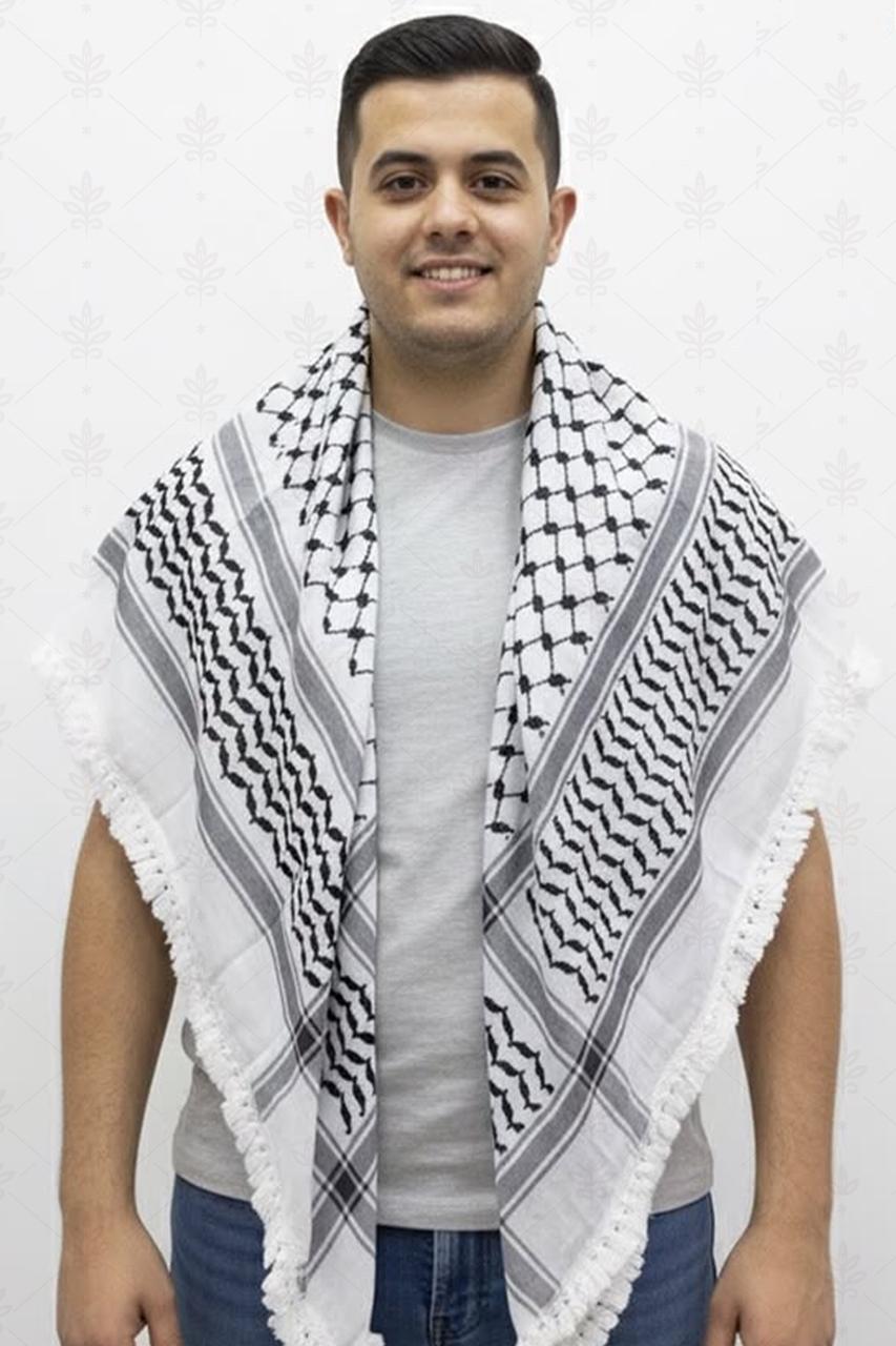 صورة واتساب بتاريخ 2025-11-12 في 14.40.34_dd263d0d Palestinian keffiyeh embroidered with tassels - Image 1